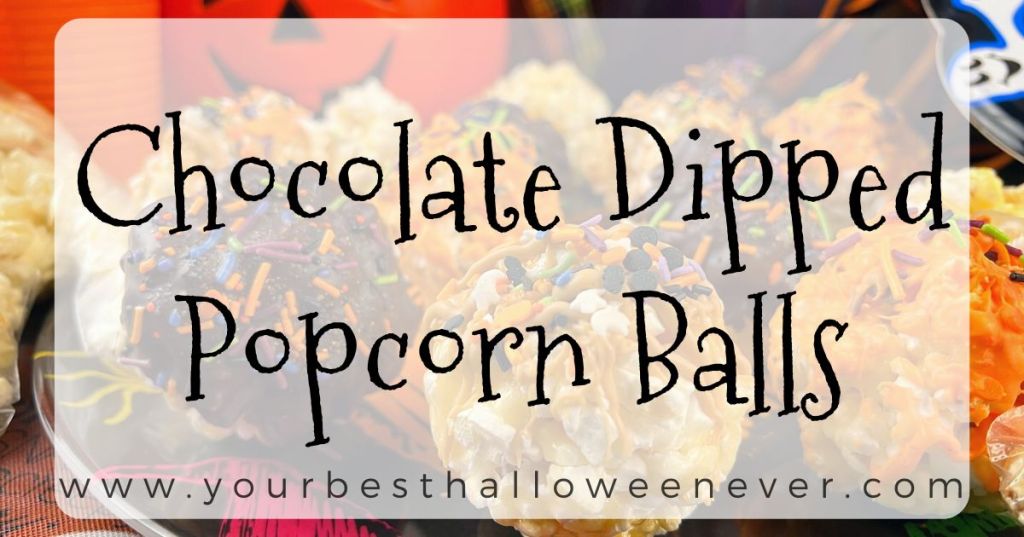 chocolate dipped popcorn balls, popcorn balls recipe, popcorn balls for halloween